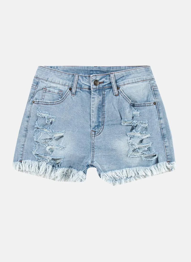 YUNIQEE Blue Rugged Casual Shorts