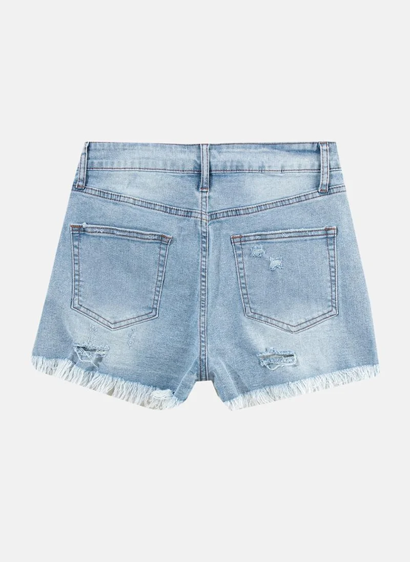 YUNIQEE Blue Rugged Casual Shorts