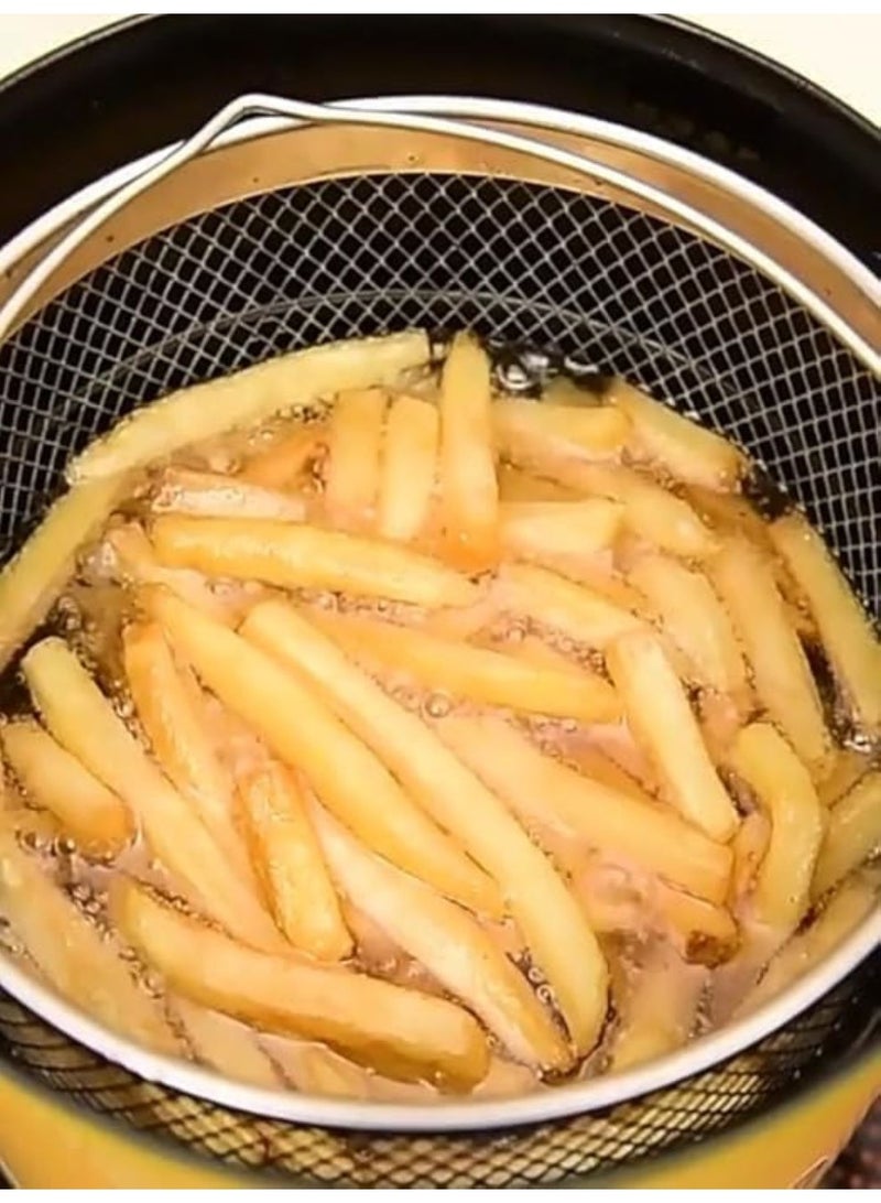 3L Deep Fryer Pot, Japanese Stainless Steel Frying Pan with Lid and Oil Filter Rack, Frying Pan for Home Kitchen - Image 3