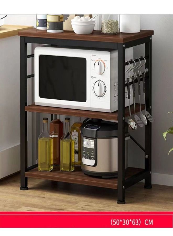 fashionhome 3 Tier Microwave Oven Stand Storage Cart with Metal Frame  - Image 2