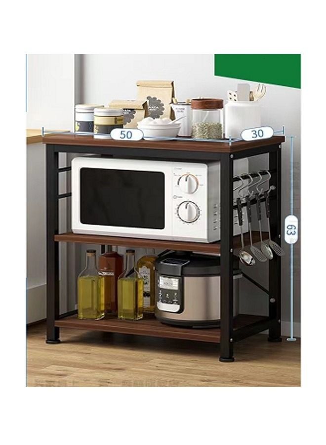 fashionhome 3 Tier Microwave Oven Stand Storage Cart with Metal Frame  - Image 3