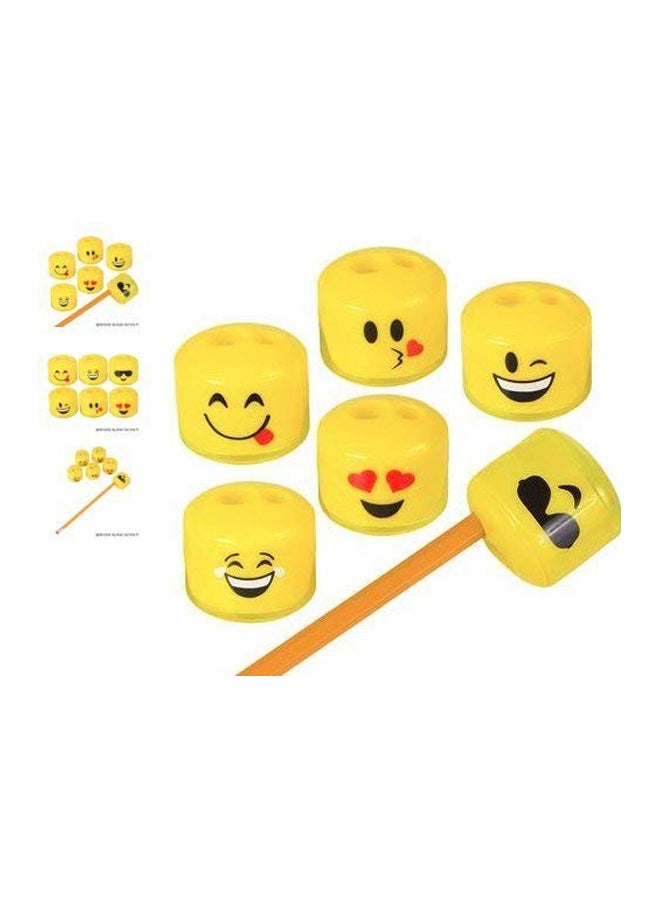 RIN (24) 1.5" Emoji Pencil and Crayon Sharpeners ~ Cute, Fun and Popular ~