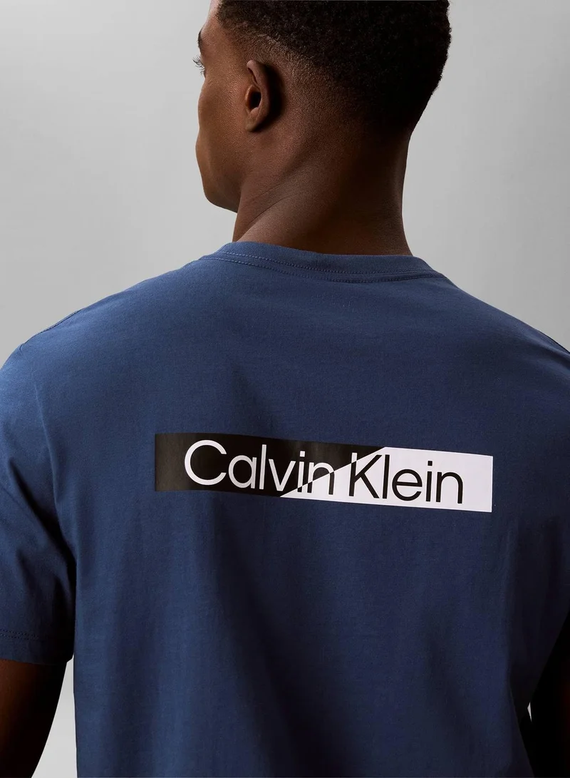 CALVIN KLEIN Dark Denim Graphic T-Shirt for Men | Best Price UAE