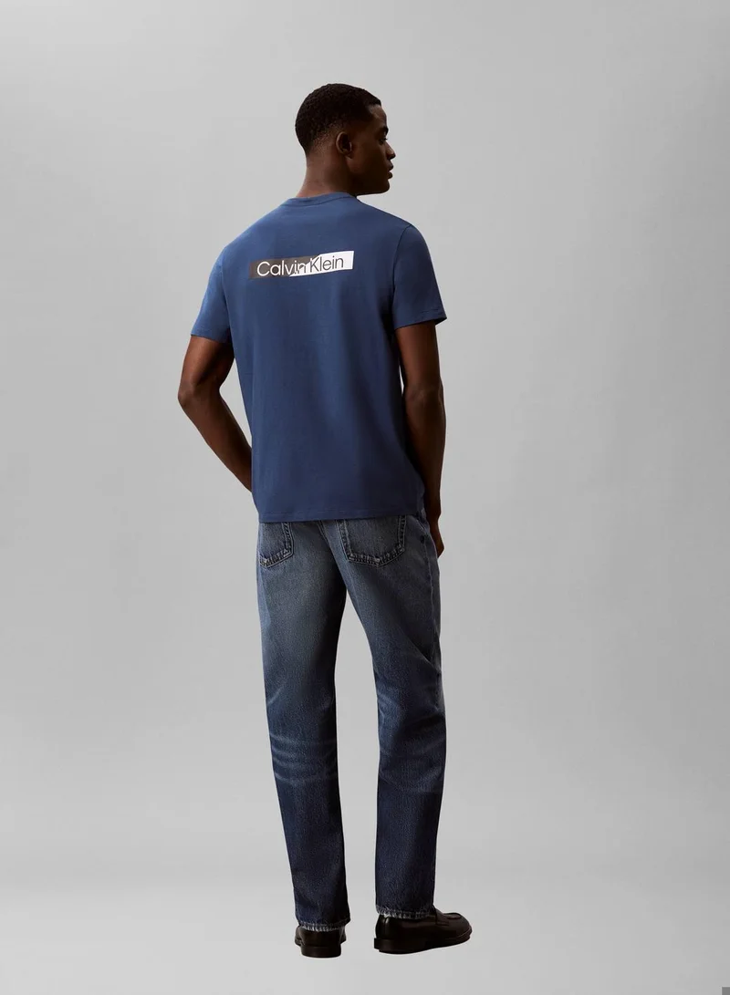 CALVIN KLEIN Dark Denim Graphic T-Shirt for Men | Best Price UAE
