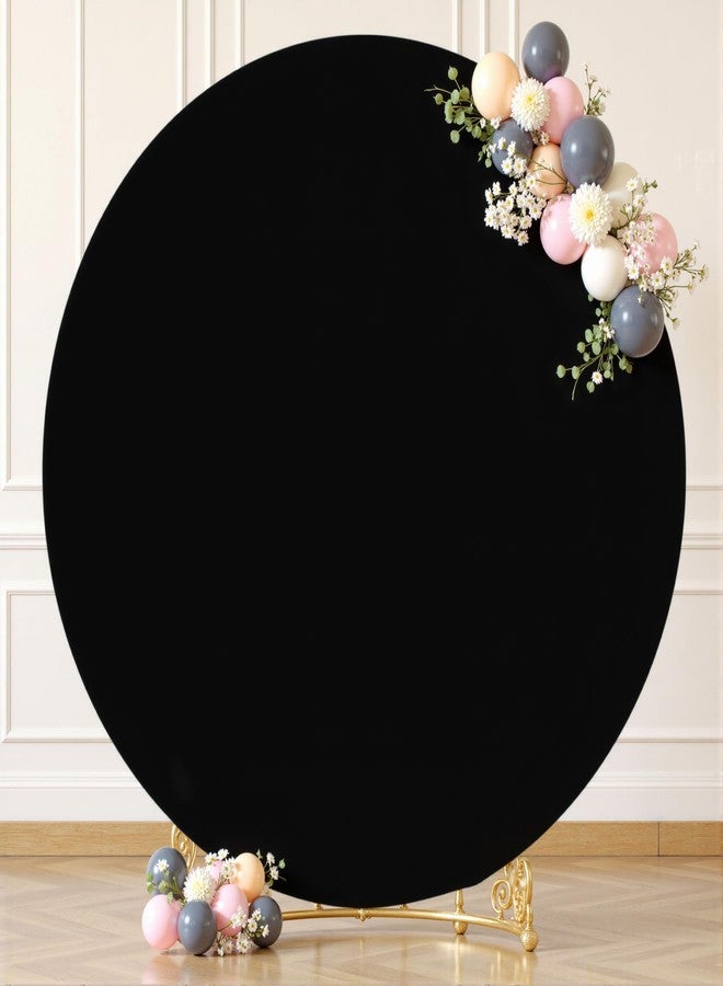 Suppromo 7.2 FT Black Round Backdrop Cover for Circle Balloon Arch Stand Stretchy Circle Arch Backdrop Cover for Wedding Arch Baby Shower Birthday Party Photo Shoot Photography Arch Background Decorations - Image 4