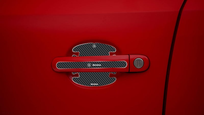 BIG FLAG 3D Gel Type Car Door Carbon Fiber Handle Cup and Handle Stripe Scratch Guard Sticker Universal for Specific Brand (Pack of 8) (3DDRSTCFSQVAR) (SC0DA) - Image 3