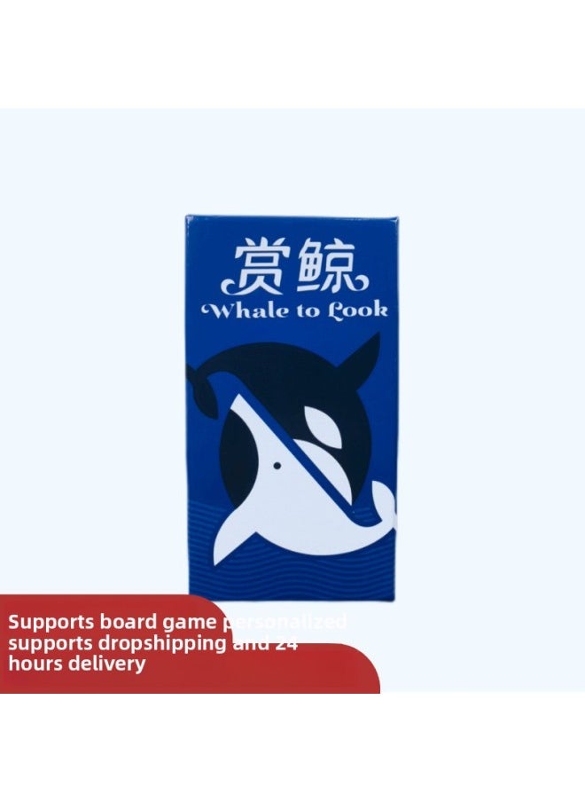 Whale To Look Whale Watching Chinese And English Bilingual Board Games Oink Game Multiplayer Party Games-Color:Whale Watching