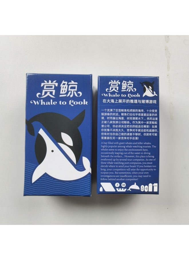 Whale To Look Whale Watching Chinese And English Bilingual Board Games Oink Game Multiplayer Party Games-Color:Whale Watching