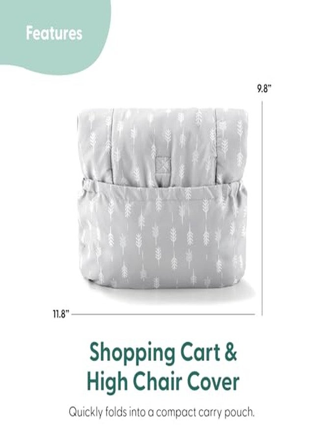 The Peanut Shell The Peanutshell Shopping Cart Cover for Baby, High Chair Cover for Restaurant Seat, Grocery Cart Cover for Baby Girl and Boy, Cotton Buggy Covers for Babies, Toddler Shopping Cart Cover, Neutral Grey - Image 2
