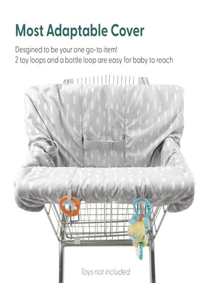 The Peanut Shell The Peanutshell Shopping Cart Cover for Baby, High Chair Cover for Restaurant Seat, Grocery Cart Cover for Baby Girl and Boy, Cotton Buggy Covers for Babies, Toddler Shopping Cart Cover, Neutral Grey - Image 3