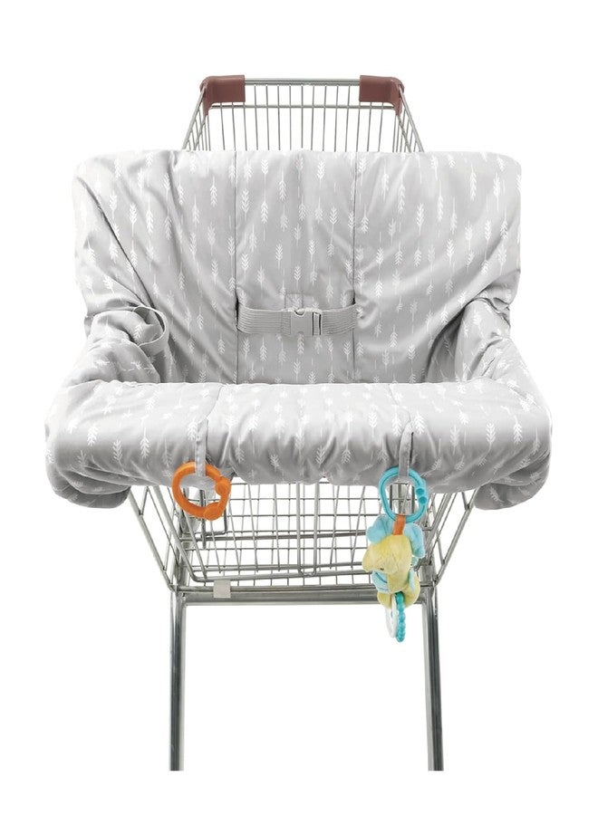 The Peanut Shell The Peanutshell Shopping Cart Cover for Baby, High Chair Cover for Restaurant Seat, Grocery Cart Cover for Baby Girl and Boy, Cotton Buggy Covers for Babies, Toddler Shopping Cart Cover, Neutral Grey - Image 1