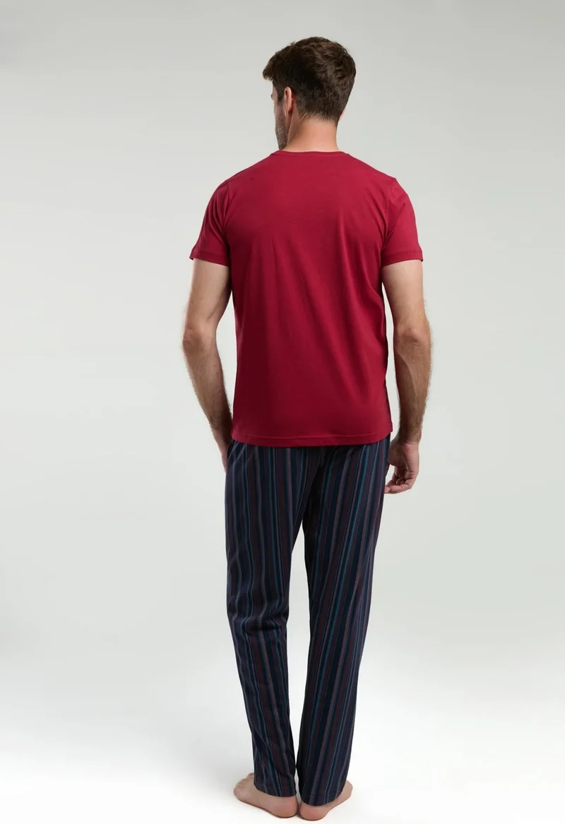 Arnetta Cotton Men's Plus Size Pajama Set with Pocket Detail