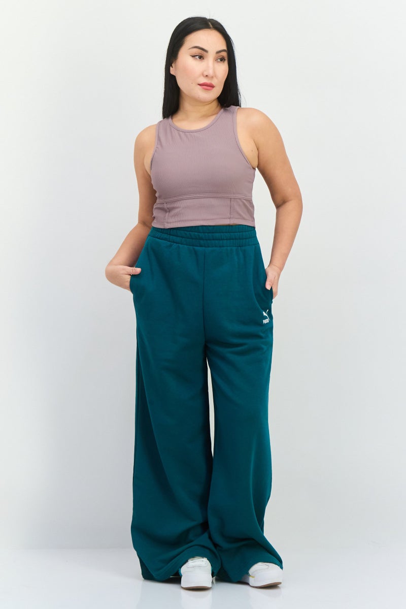 PUMA Women Relaxed Fit Drawstring Outdoor Sweatpants, Green - Image 3