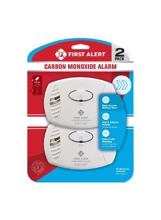 FIRST ALERT 2-Piece Battery Powered Electrochemical Carbon Monoxide Detector Set White 10 x 24 x 17.6 cm 5976964  - Image 2