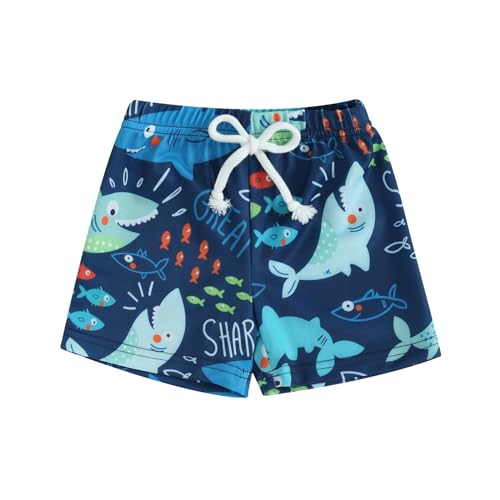 Socutebabe Baby Boy Swimsuit Toddler Baby Boy Beach Swim Shorts Bathing Suitt Swimsuit Swimwear Shorts Boys Swim Trunks (Blue Shark,6-12 Months) - Image 1