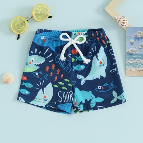 Socutebabe Baby Boy Swimsuit Toddler Baby Boy Beach Swim Shorts Bathing Suitt Swimsuit Swimwear Shorts Boys Swim Trunks (Blue Shark,6-12 Months) - Image 2