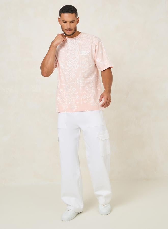 Styli Styli Paisley Print Acid Wash Oversized T-Shirt  - Image 2