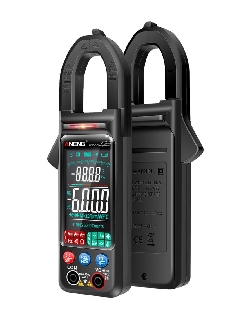ANENG ST212 Clamp Meter Intelligent Digital Clamp Multimeter 6000 Counts Smart AC & DC Voltmeter 400A Ammeter VA Colored Display Auto Range Clamp Type Tester NCV Non-contact Voltage Measurer Resistanc - Image 2