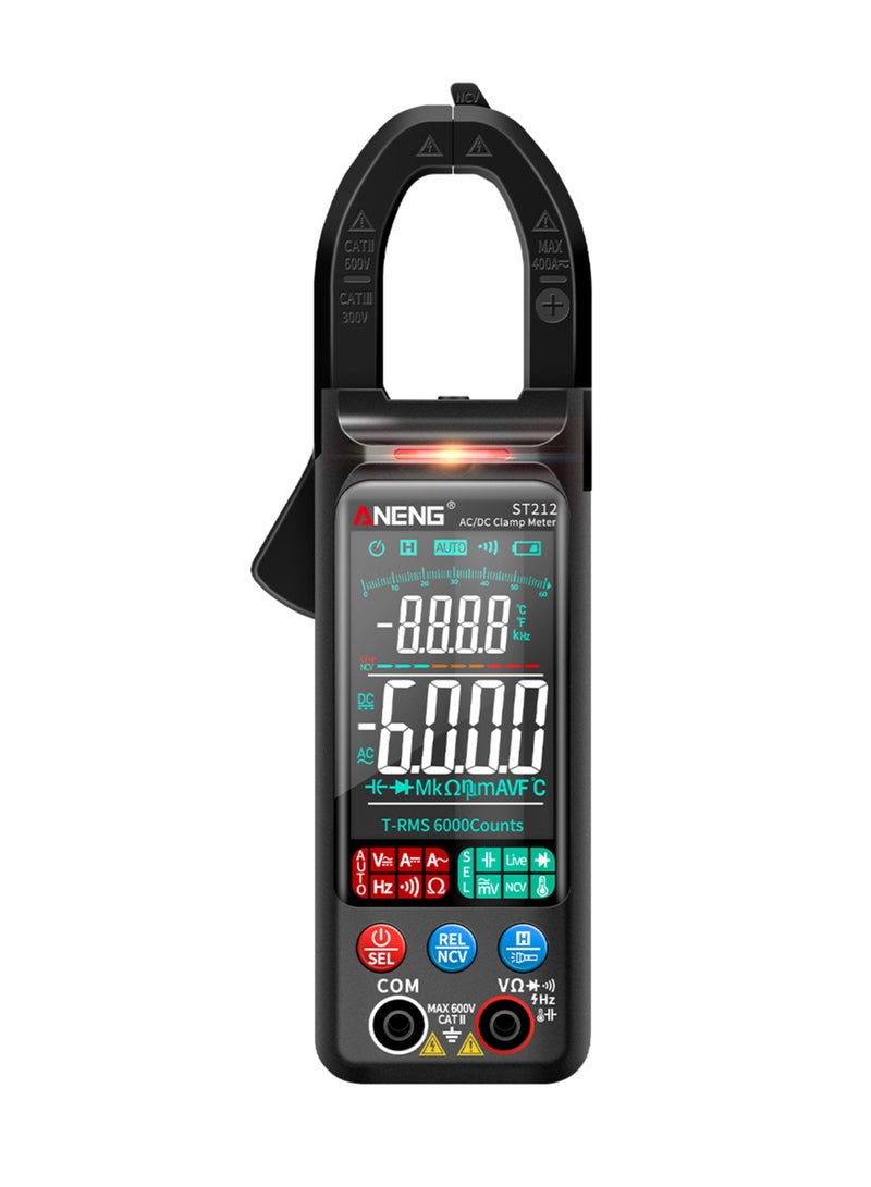 ANENG ST212 Clamp Meter Intelligent Digital Clamp Multimeter 6000 Counts Smart AC & DC Voltmeter 400A Ammeter VA Colored Display Auto Range Clamp Type Tester NCV Non-contact Voltage Measurer Resistanc - Image 3