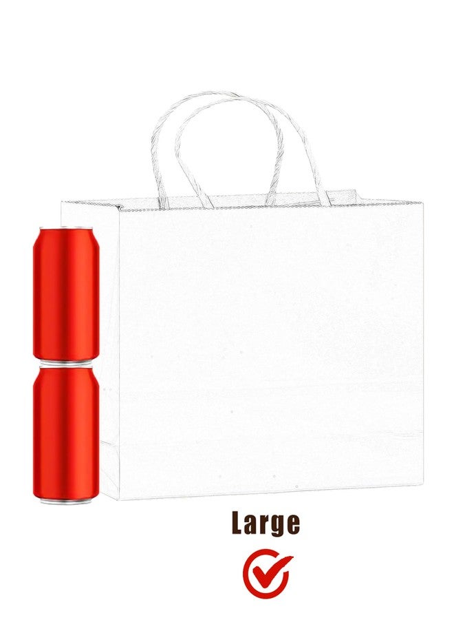 qiqee 13"x4.5"x10" Large Gift Bag with Handles 100PCS Gift Paper Bags White Bags Multiple Uses (Wide Large - Image 3