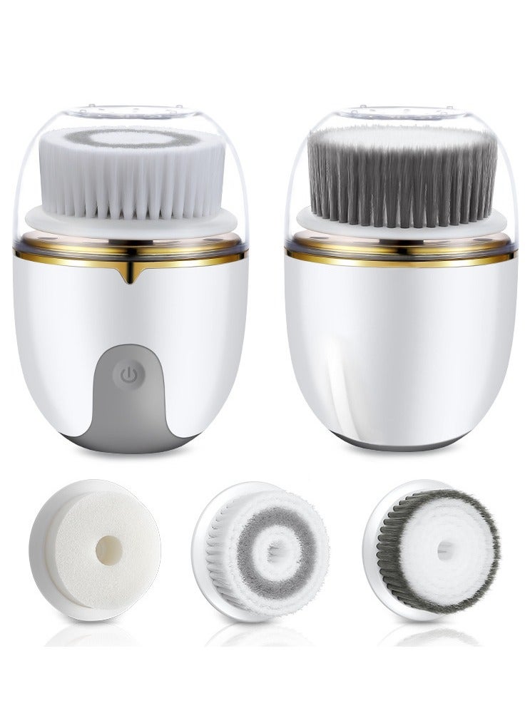 QIBANG Face Scrubber Facial Cleansing Brush - Electric Waterproof Spin Exfoliator with 3 Cleanser Heads and 2 Speeds for Gentle Exfoliating & Deep Cleansing - Image 1