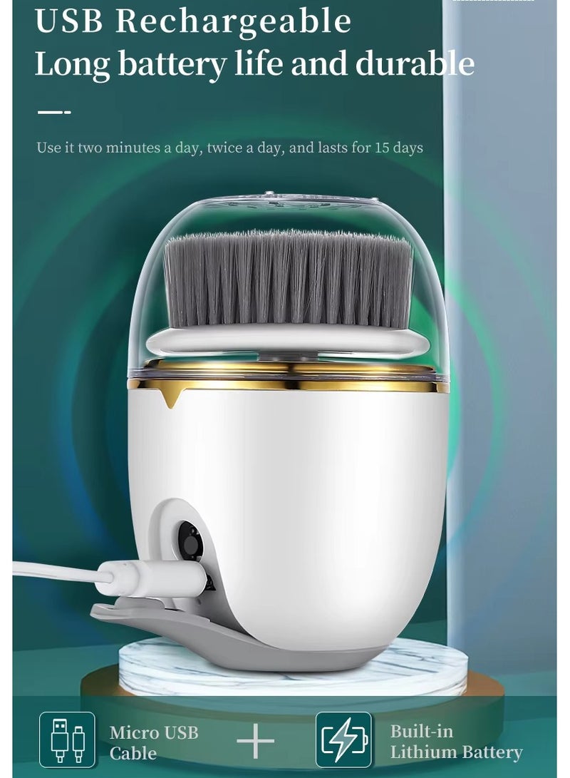 QIBANG Face Scrubber Facial Cleansing Brush - Electric Waterproof Spin Exfoliator with 3 Cleanser Heads and 2 Speeds for Gentle Exfoliating & Deep Cleansing - Image 4