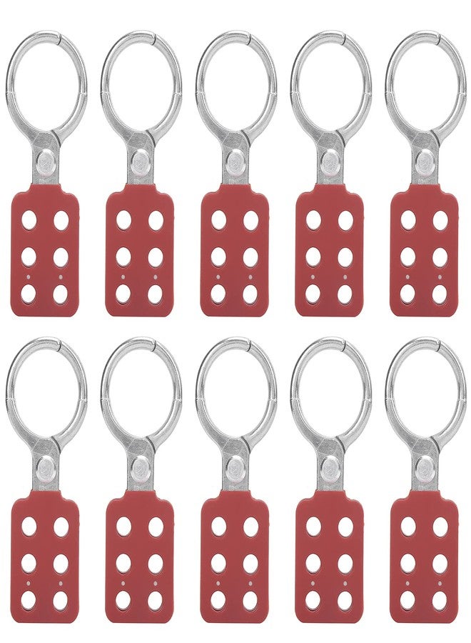 Filfeel 10pc Master Lockout Tagout Hasp 38mm / 1.5in, 6 Holes Interlock, Aluminum Insulation, Lockout Padlock Hasp Industrial Safety Tool for Flammable Areas, Red - Image 1
