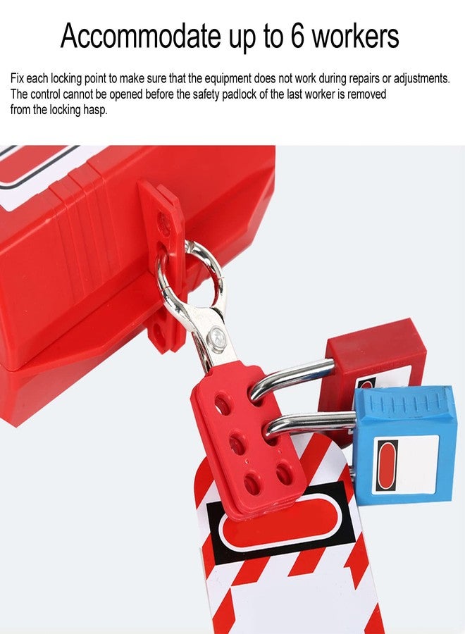Filfeel 10pc Master Lockout Tagout Hasp 38mm / 1.5in, 6 Holes Interlock, Aluminum Insulation, Lockout Padlock Hasp Industrial Safety Tool for Flammable Areas, Red - Image 4