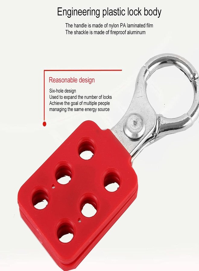 Filfeel 10pc Master Lockout Tagout Hasp 38mm / 1.5in, 6 Holes Interlock, Aluminum Insulation, Lockout Padlock Hasp Industrial Safety Tool for Flammable Areas, Red - Image 5