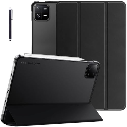 Robustrion Cover for Xiaomi Mi Pad 8/8 Pro/Mi Pad 7/7 Pro 11.2 inch Cover Case, Flip Case Cover with Translucent Back and Stylus Pen for Xiaomi Tab 7/8 Cover [Auto Sleep Wake] - Black - Image 1