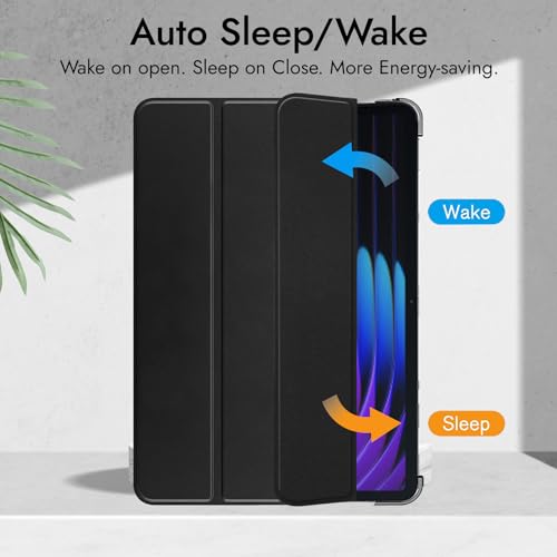 Robustrion Cover for Xiaomi Mi Pad 8/8 Pro/Mi Pad 7/7 Pro 11.2 inch Cover Case, Flip Case Cover with Translucent Back and Stylus Pen for Xiaomi Tab 7/8 Cover [Auto Sleep Wake] - Black - Image 3