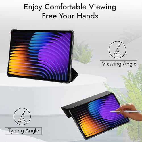 Robustrion Cover for Xiaomi Mi Pad 8/8 Pro/Mi Pad 7/7 Pro 11.2 inch Cover Case, Flip Case Cover with Translucent Back and Stylus Pen for Xiaomi Tab 7/8 Cover [Auto Sleep Wake] - Black - Image 4