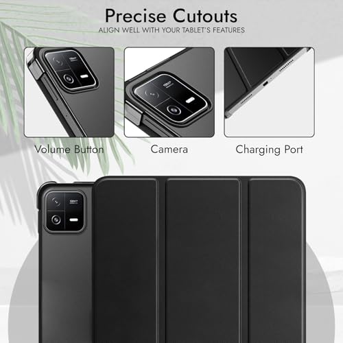 Robustrion Cover for Xiaomi Mi Pad 8/8 Pro/Mi Pad 7/7 Pro 11.2 inch Cover Case, Flip Case Cover with Translucent Back and Stylus Pen for Xiaomi Tab 7/8 Cover [Auto Sleep Wake] - Black - Image 5