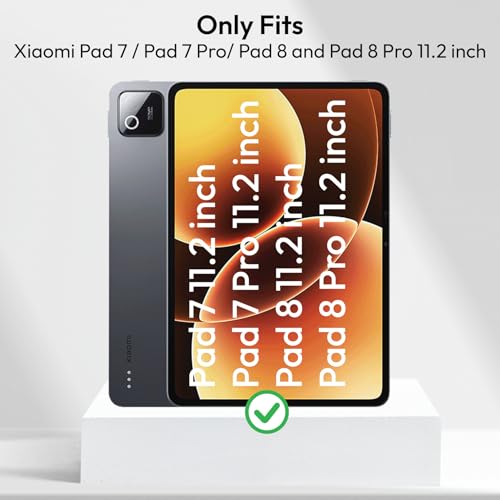 Robustrion Cover for Xiaomi Mi Pad 8/8 Pro/Mi Pad 7/7 Pro 11.2 inch Cover Case, Flip Case Cover with Translucent Back and Stylus Pen for Xiaomi Tab 7/8 Cover [Auto Sleep Wake] - Black - Image 2