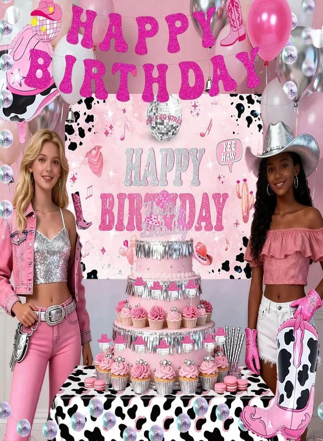 Tyotrbs 45Pcs Cowgirl Birthday Party Decorations Disco Cowgirl Party Decors Western Cowgirl Party Decor Lets Go Girl Parties Last Rodeo Bachelorette Party Decor Supplies for Women Girls - Image 5
