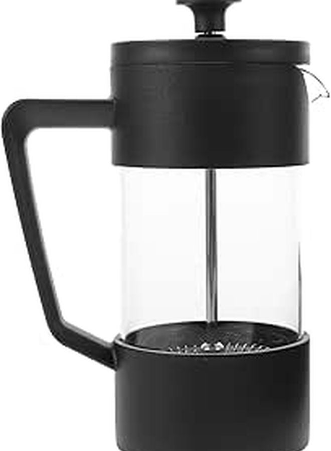 Manual Coffee Press Pot 350ml Borosilicate Glass For Hot Cold Brew Kitchen Travel Camping Black - Image 1