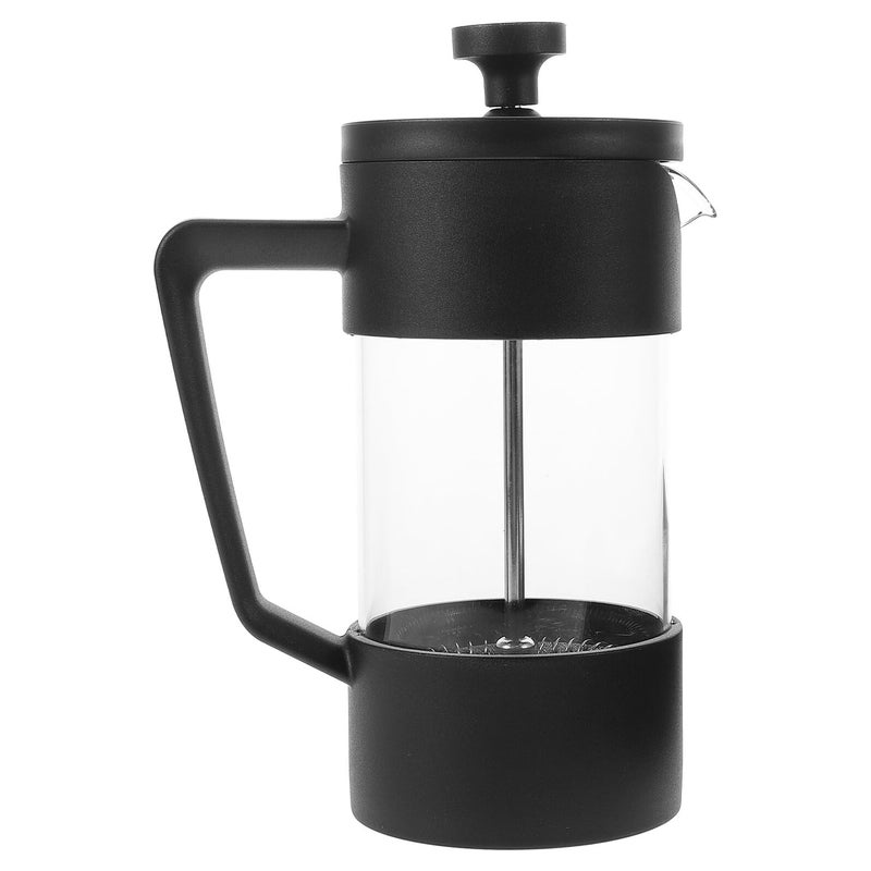 Manual Coffee Press Pot 350ml Borosilicate Glass For Hot Cold Brew Kitchen Travel Camping Black - Image 2
