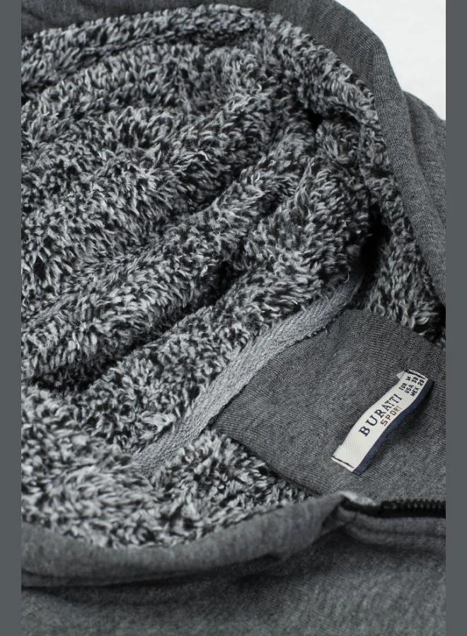 Buratti  Buratti Fur Lined Hooded Sweat Slim Fit Men's SWEAT 575708 for Men | Best Price UAE
