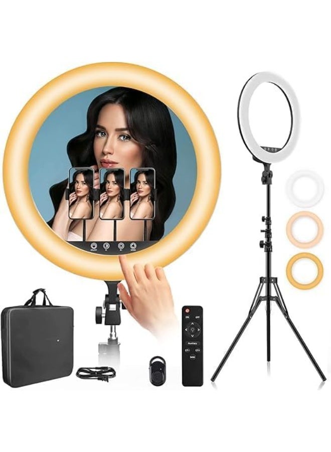 18-Inch LED Ring Light with Tripod Stand – Adjustable Brightness & Phone Holder for Makeup, Video Recording, TikTok & Photography - Image 1
