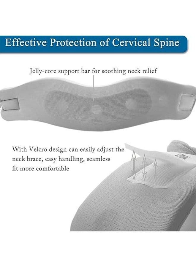 Cervical Correction Neck Brace, Adjustable Neck Support Brace for Sleeping, Used to Relieve Neck Fatigue and Spinal Pressure, Removable Wash Cover Neck Support - Moonlight Grey - L Code - Image 3