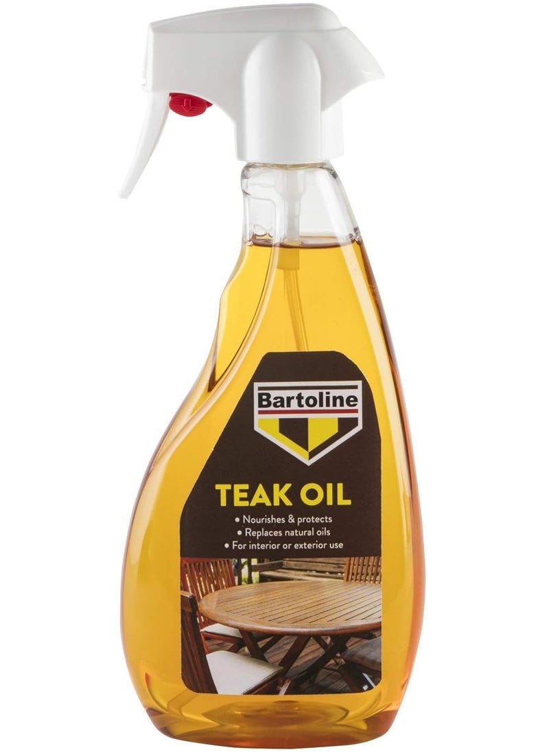 Bartoline Bartoline Ready to Use Teak Oil 500ml Trigger Spray - Garden Wood Sealer Furniture Gives a Natural Sheen That Lasts  - Image 1