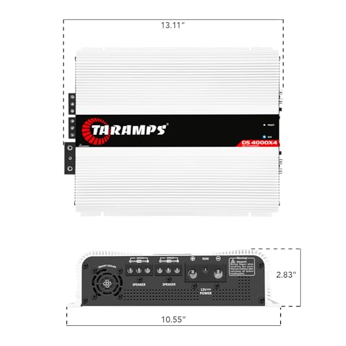 Taramp's DS 4000x4 2 Ohm 4000 Watts Rms 4 Channels of 1000x4 Watts Car Audio Amplifier Class D Full Range Crossover Fixed RCA/High Level Input System - Image 3