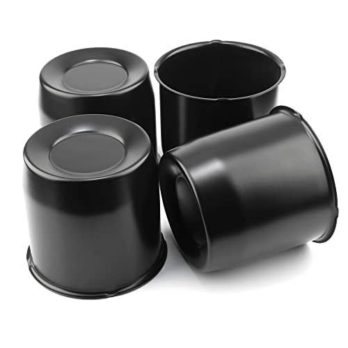 Rheedal 4Pcs 5.15inch Trailer Wheel Center Caps Push Through 5.15" Bore 4.92" Tall Hub Cap for Truck SUV RV Wheel Rim, Black Wheel Cover - Image 1