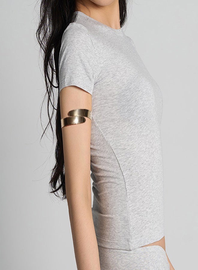 GUSGU 6 قطع مفتوحة الذراع الكفاد الذراع العلوي الفرقة الكفاد سوار سوار قابل للتعديل للنساء والفتاة الحد الأدنى الذهب - Image 3