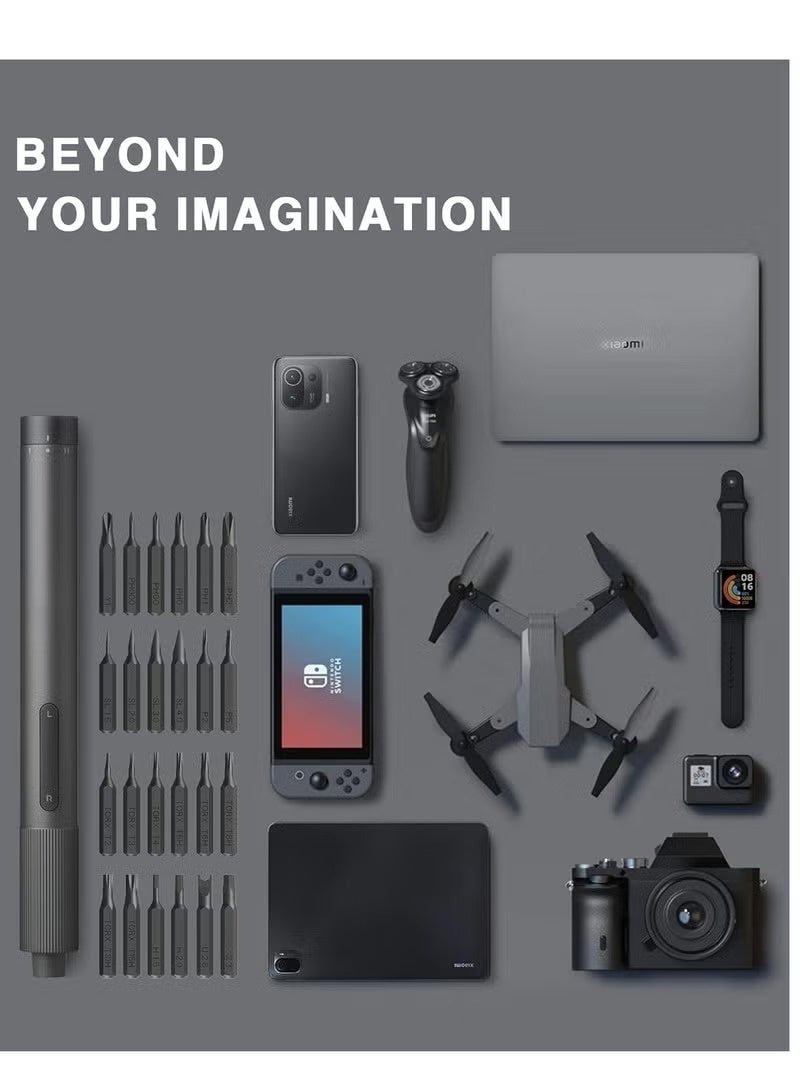 Xiaomi Electric Precision Screwdriver Kit (MJDDLSD003QW) – 24 S2 Steel Precision Bits, USB Type-C Rechargeable, 170 RPM Electric Screwdriver, Dual Torque Control for Electronics Repair - Image 3