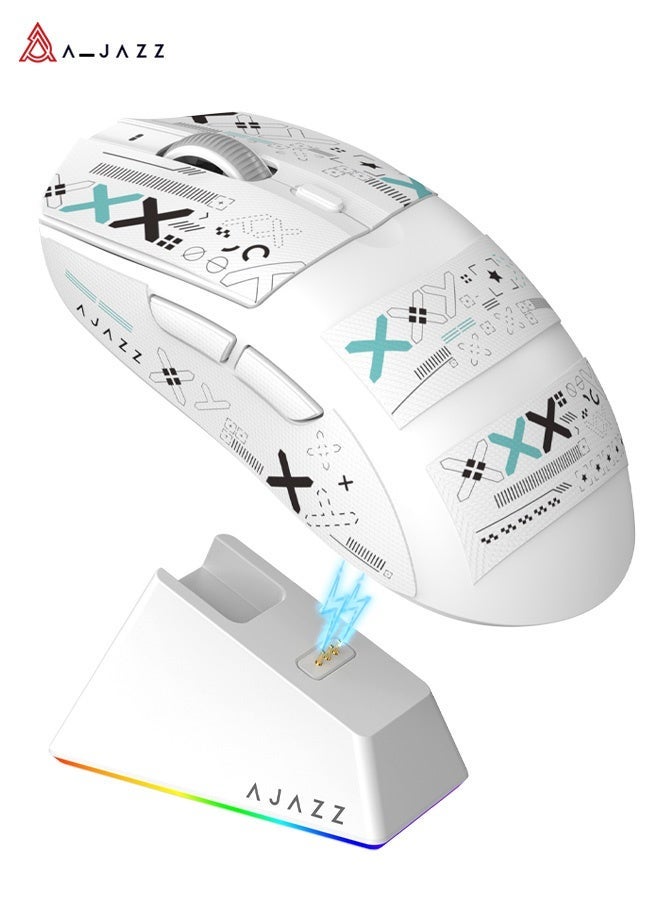 A-jazz AJAZZ AK820 + AJ139 Gaming Set: Mechanical Gaming Keyboard + Wireless Gaming Mouse, includes a magnetic charging dock for the mouse, a red mechanical keyboard, and anti-slip pads for the mouse, - Image 2