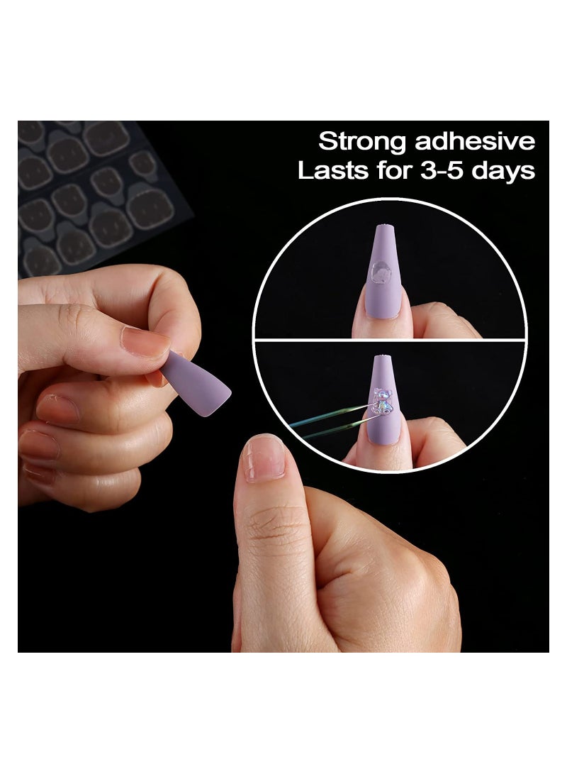 SOLARAE Nail Glue Sticker, Double Sided Adhesive Tabs False Tips for Press on Sticky Waterproof Breathable Jelly 10 Sheets - Image 2