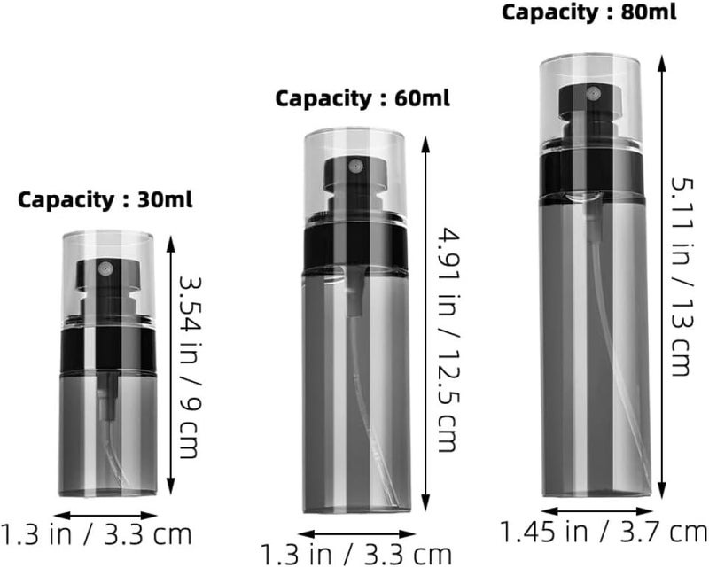 Hemobllo Refillable Spray Bottles 3pcs Set 30ml 60ml 80ml Portable Mini Travel Perfume Atomizers Toiletry Containers for Travel - Image 2