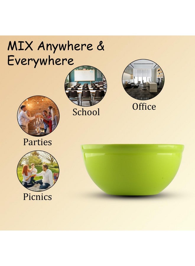 Kuber Industries Pack of 3 Microwave Safe Bowls for Serving Food | Plastic Mixing Bowl for Kitchen | 1500 ML | Green - Image 4