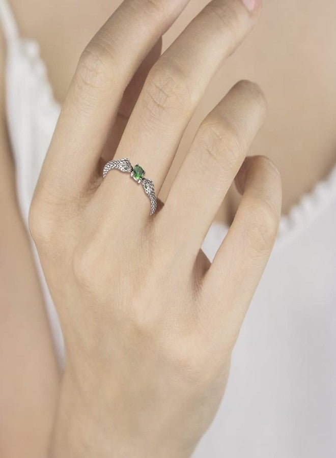 MANBU Sterling Silver Snake Ring for Women: Vintage Double Head Snake Stackable Ring Jewelry Gift (size 7) - Image 2